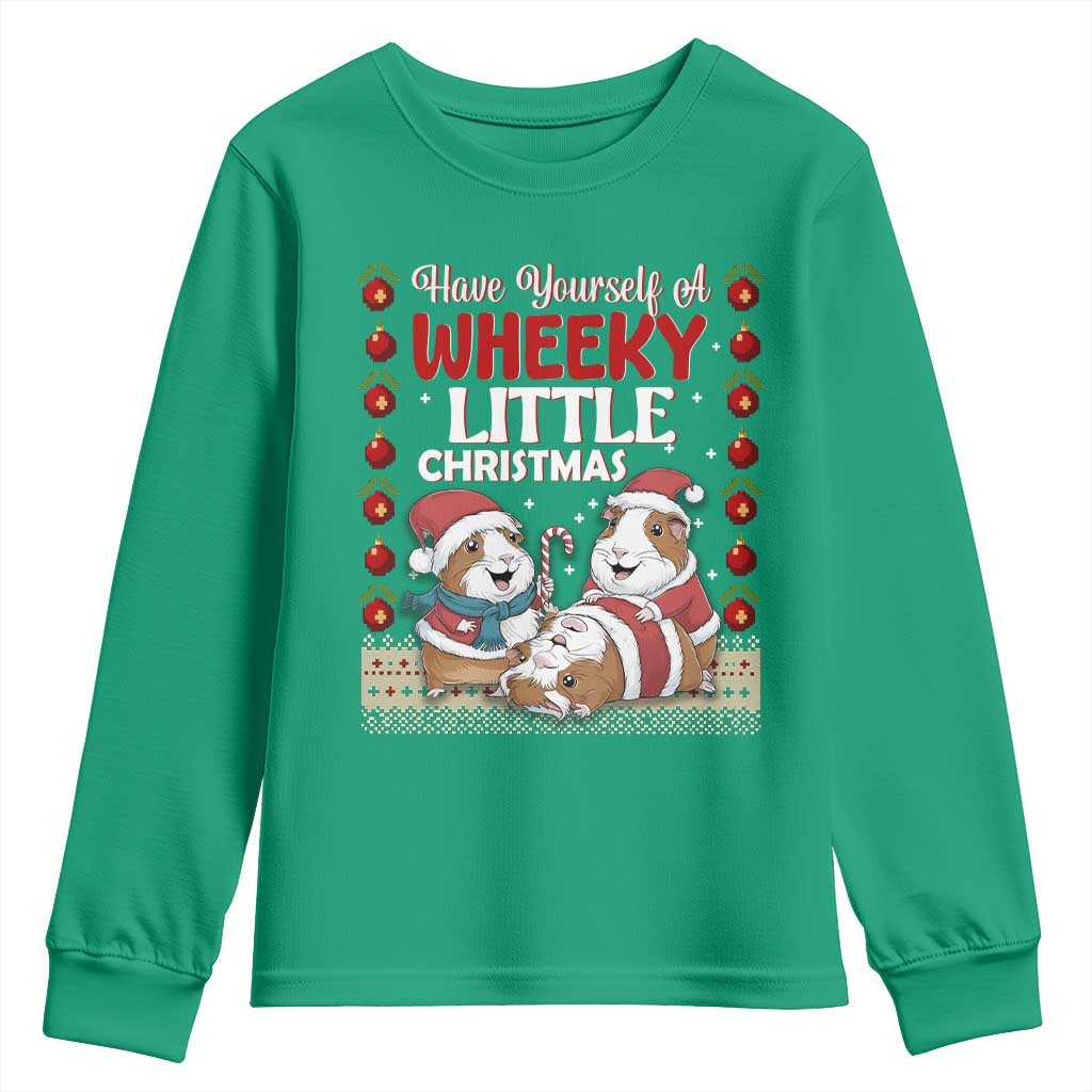 Have Yourself A Wheeky Little Christmas Youth Sweatshirt Funny Guinea Pig Lover - Wonder Print Shop