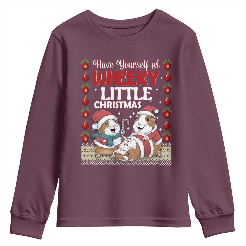 Have Yourself A Wheeky Little Christmas Youth Sweatshirt Funny Guinea Pig Lover - Wonder Print Shop