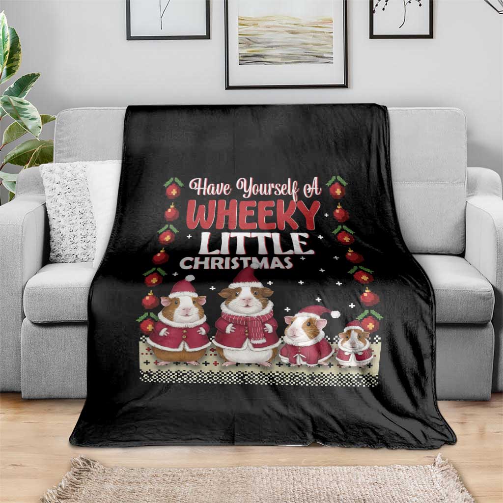 Christmas Guinea Pig Lover Throw Blanket Have Yourself A Wheeky Little - Wonder Print Shop