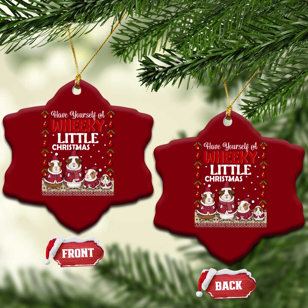 Christmas Guinea Pig Lover Ceramic Ornament Have Yourself A Wheeky Little - Wonder Print Shop