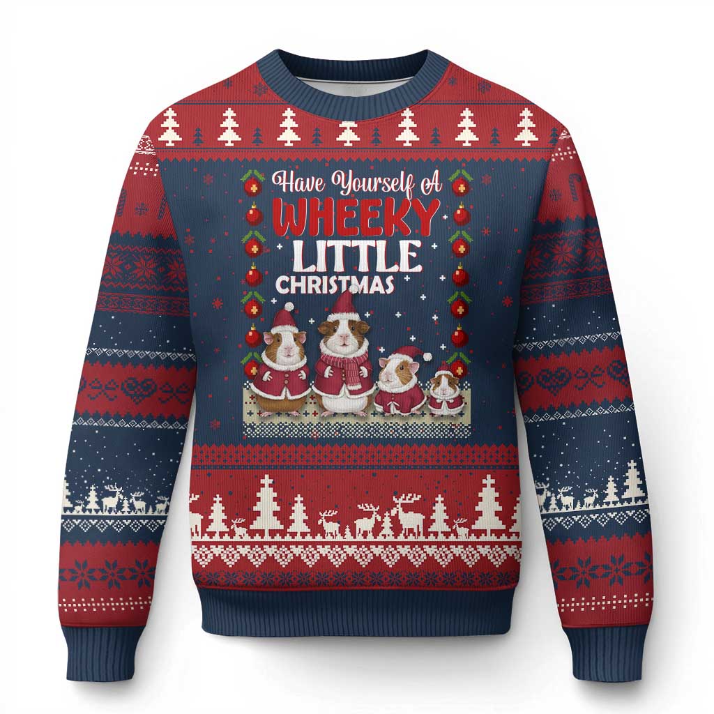 Christmas Guinea Pig Lover Ugly Christmas Sweater Have Yourself A Wheeky Little - Wonder Print Shop