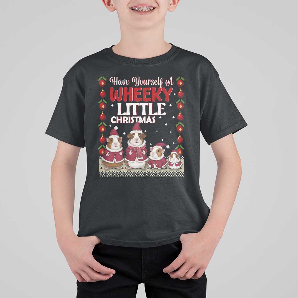 Christmas Guinea Pig Lover T Shirt For Kid Have Yourself A Wheeky Little - Wonder Print Shop