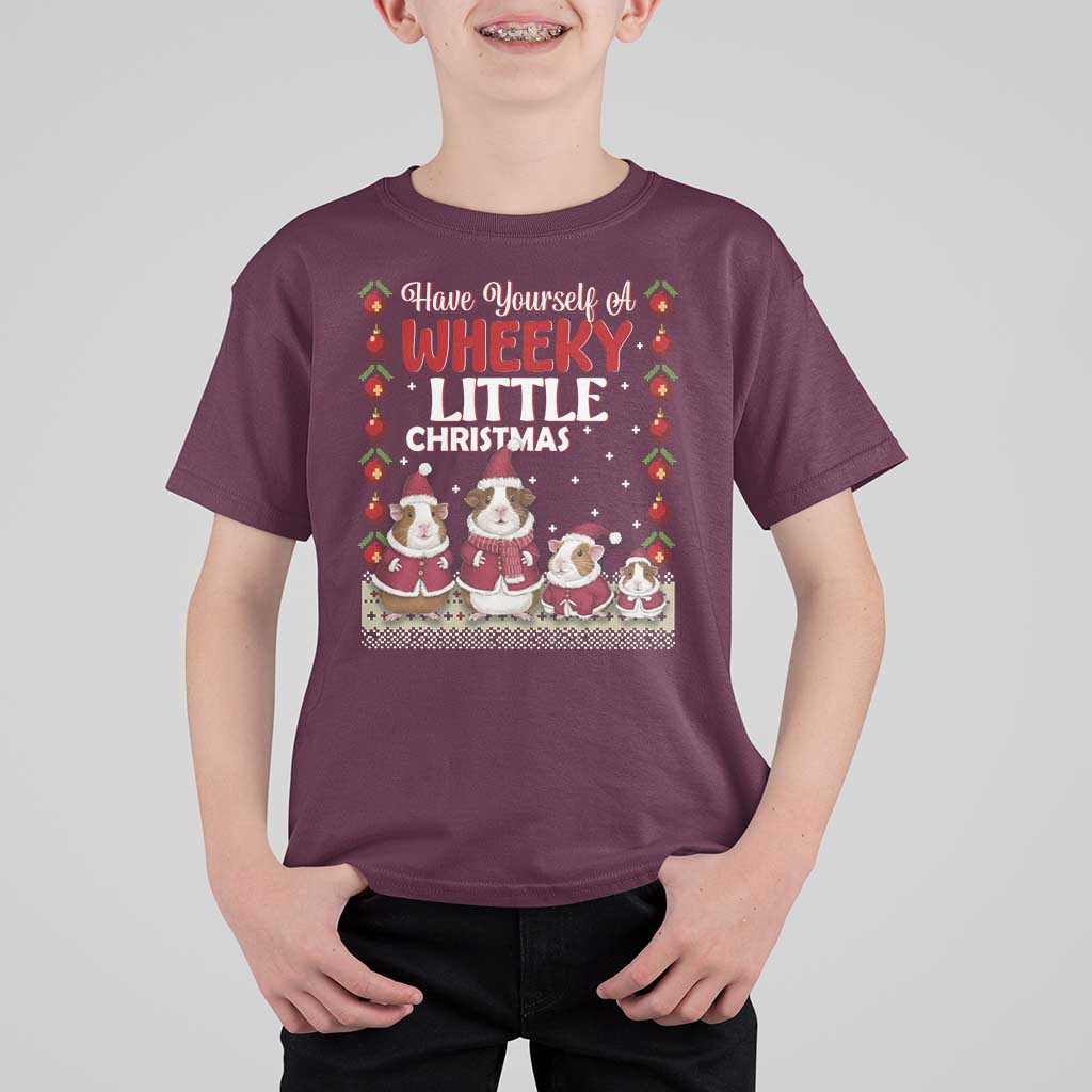 Christmas Guinea Pig Lover T Shirt For Kid Have Yourself A Wheeky Little - Wonder Print Shop