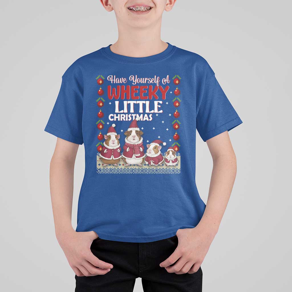 Christmas Guinea Pig Lover T Shirt For Kid Have Yourself A Wheeky Little - Wonder Print Shop