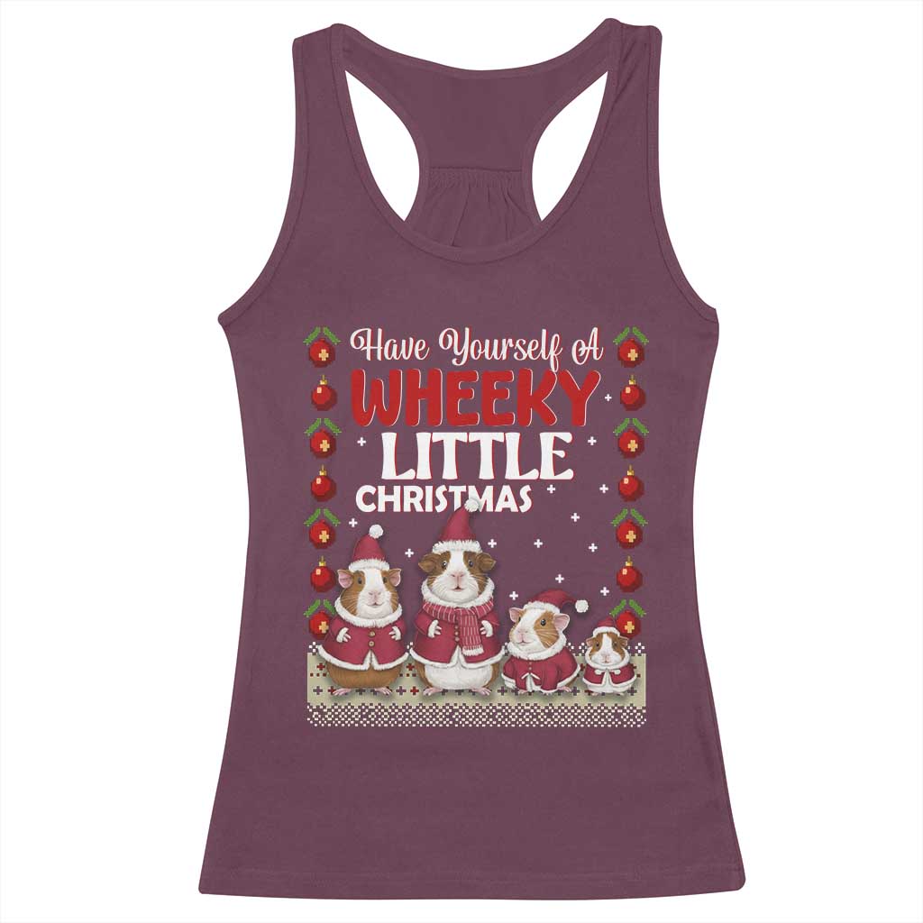 Christmas Guinea Pig Lover Racerback Tank Top Have Yourself A Wheeky Little - Wonder Print Shop