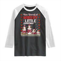 Christmas Guinea Pig Lover Raglan Shirt Have Yourself A Wheeky Little - Wonder Print Shop