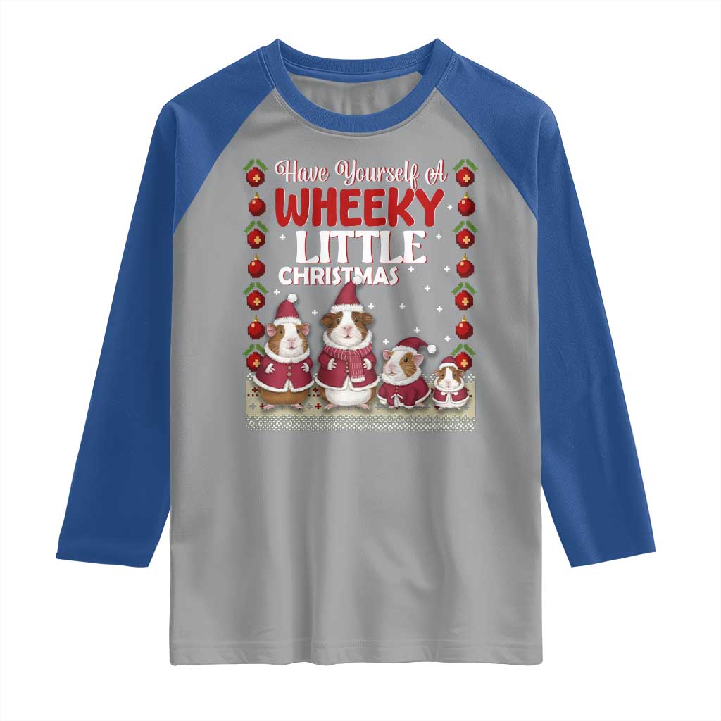 Christmas Guinea Pig Lover Raglan Shirt Have Yourself A Wheeky Little - Wonder Print Shop