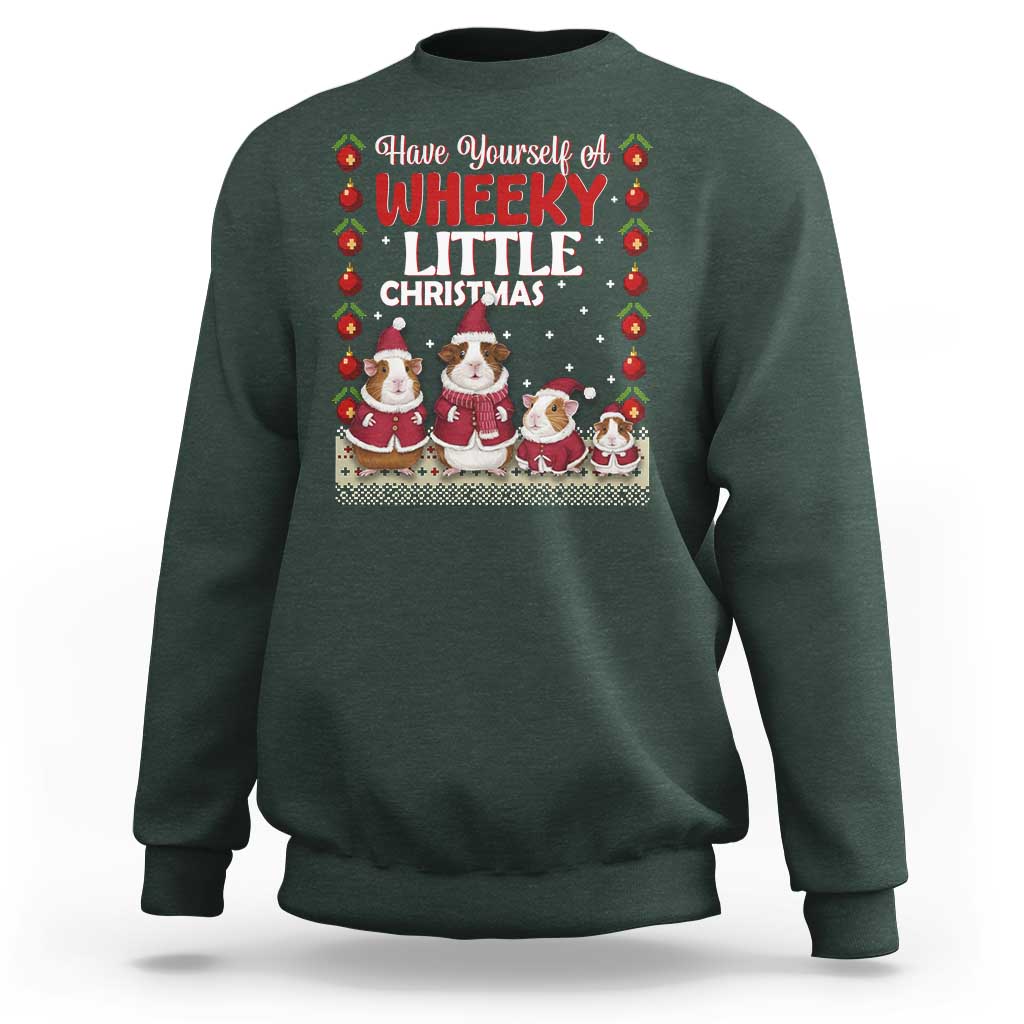 Christmas Guinea Pig Lover Sweatshirt Have Yourself A Wheeky Little - Wonder Print Shop