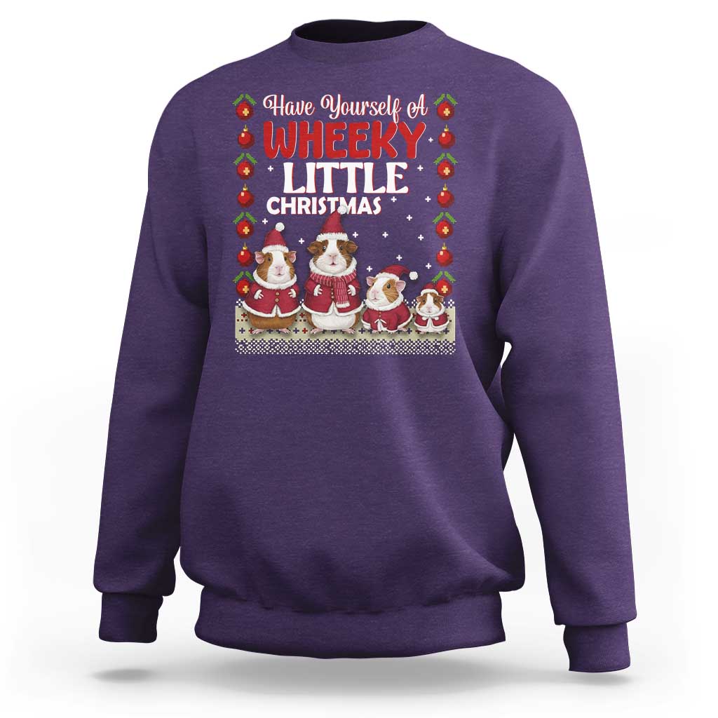 Christmas Guinea Pig Lover Sweatshirt Have Yourself A Wheeky Little - Wonder Print Shop