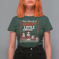 Christmas Guinea Pig Lover T Shirt For Women Have Yourself A Wheeky Little - Wonder Print Shop