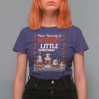 Christmas Guinea Pig Lover T Shirt For Women Have Yourself A Wheeky Little - Wonder Print Shop