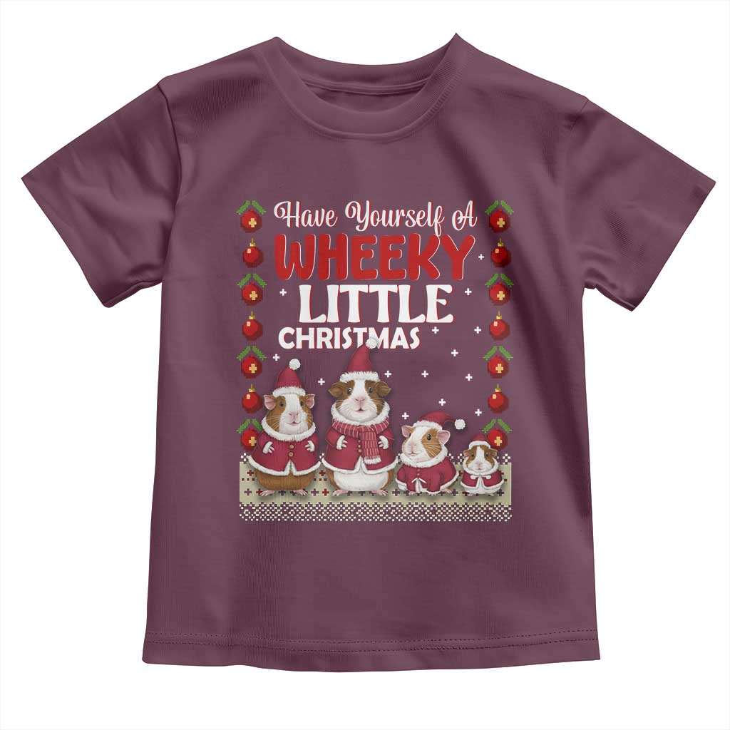 Christmas Guinea Pig Lover Toddler T Shirt Have Yourself A Wheeky Little - Wonder Print Shop