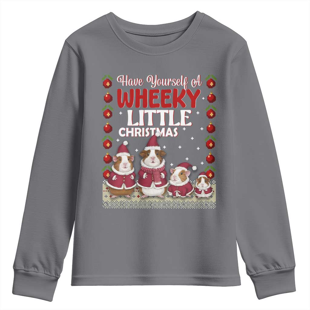 Christmas Guinea Pig Lover Youth Sweatshirt Have Yourself A Wheeky Little - Wonder Print Shop