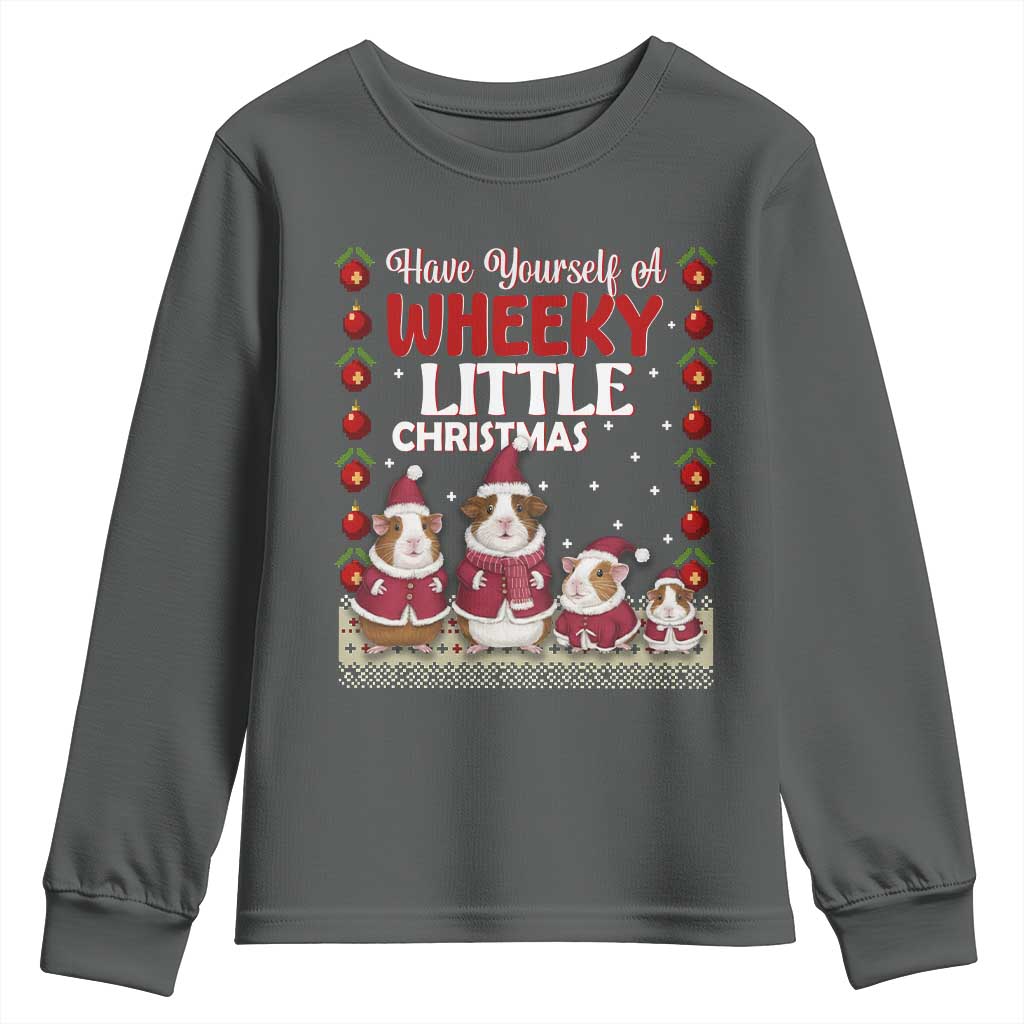 Christmas Guinea Pig Lover Youth Sweatshirt Have Yourself A Wheeky Little - Wonder Print Shop