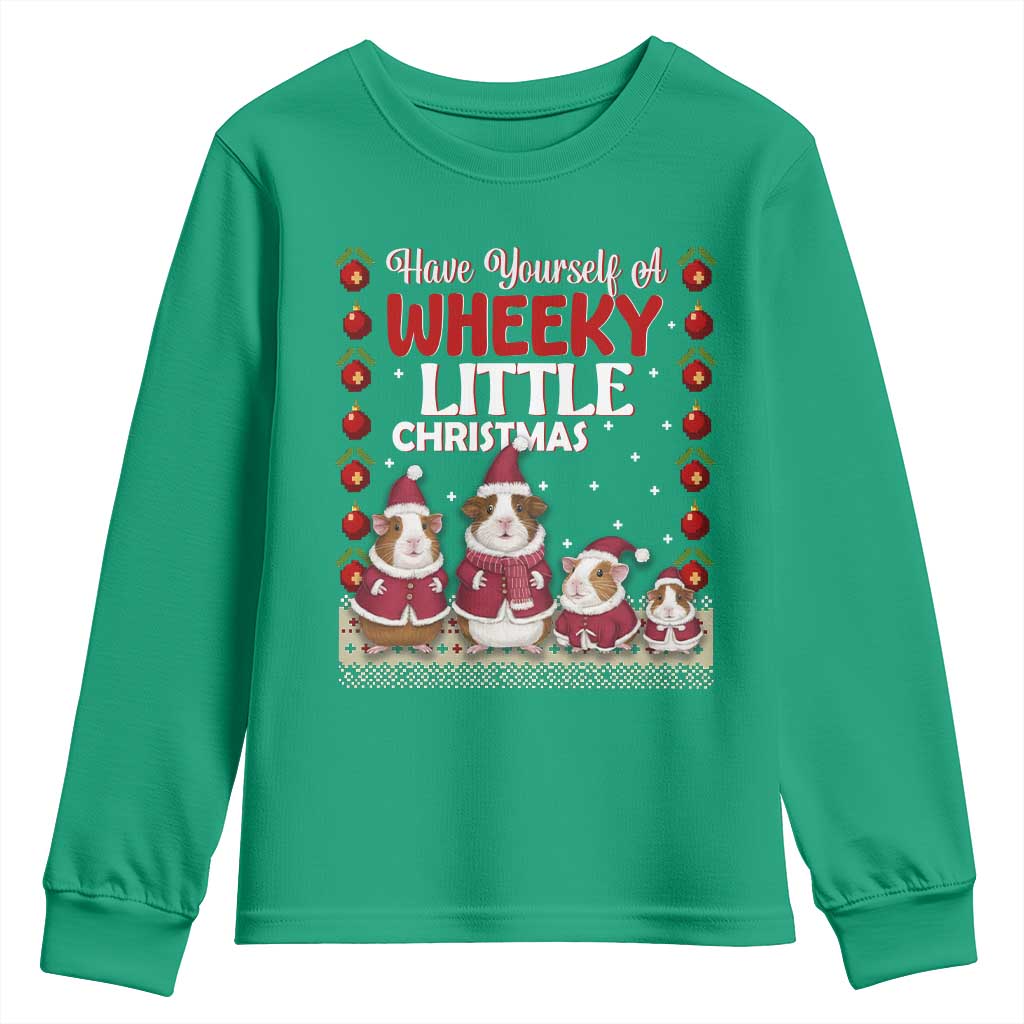 Christmas Guinea Pig Lover Youth Sweatshirt Have Yourself A Wheeky Little - Wonder Print Shop