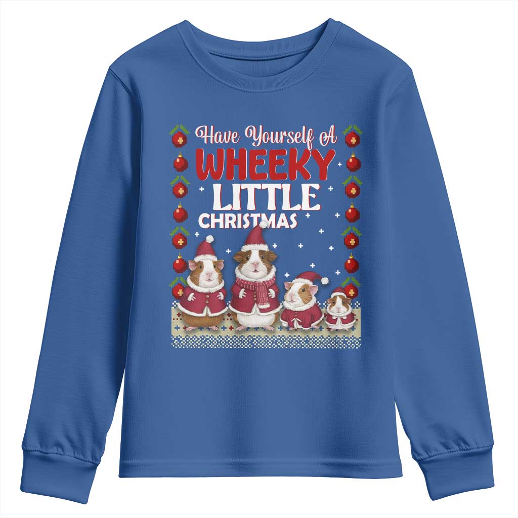 Christmas Guinea Pig Lover Youth Sweatshirt Have Yourself A Wheeky Little - Wonder Print Shop