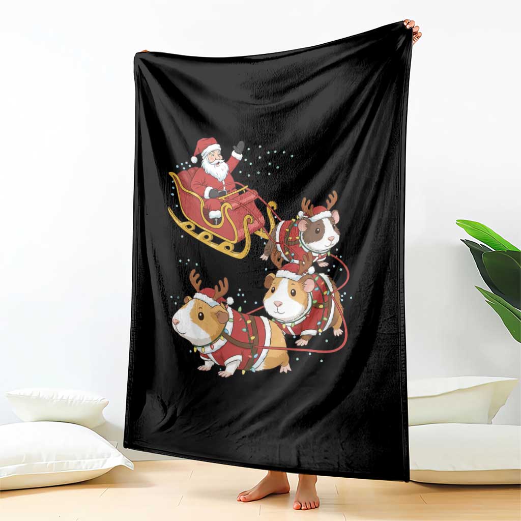 Funny Christmas Guinea Pig Lover Gift Throw Blanket Santa Pig Sleigh Crew - Wonder Print Shop