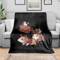 Funny Christmas Guinea Pig Lover Gift Throw Blanket Santa Pig Sleigh Crew - Wonder Print Shop