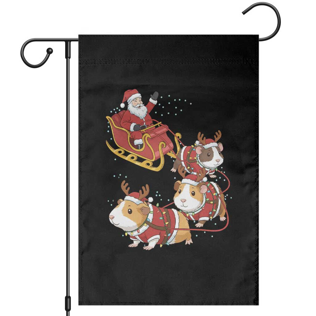 Funny Christmas Guinea Pig Lover Gift Garden Flag Santa Pig Sleigh Crew - Wonder Print Shop