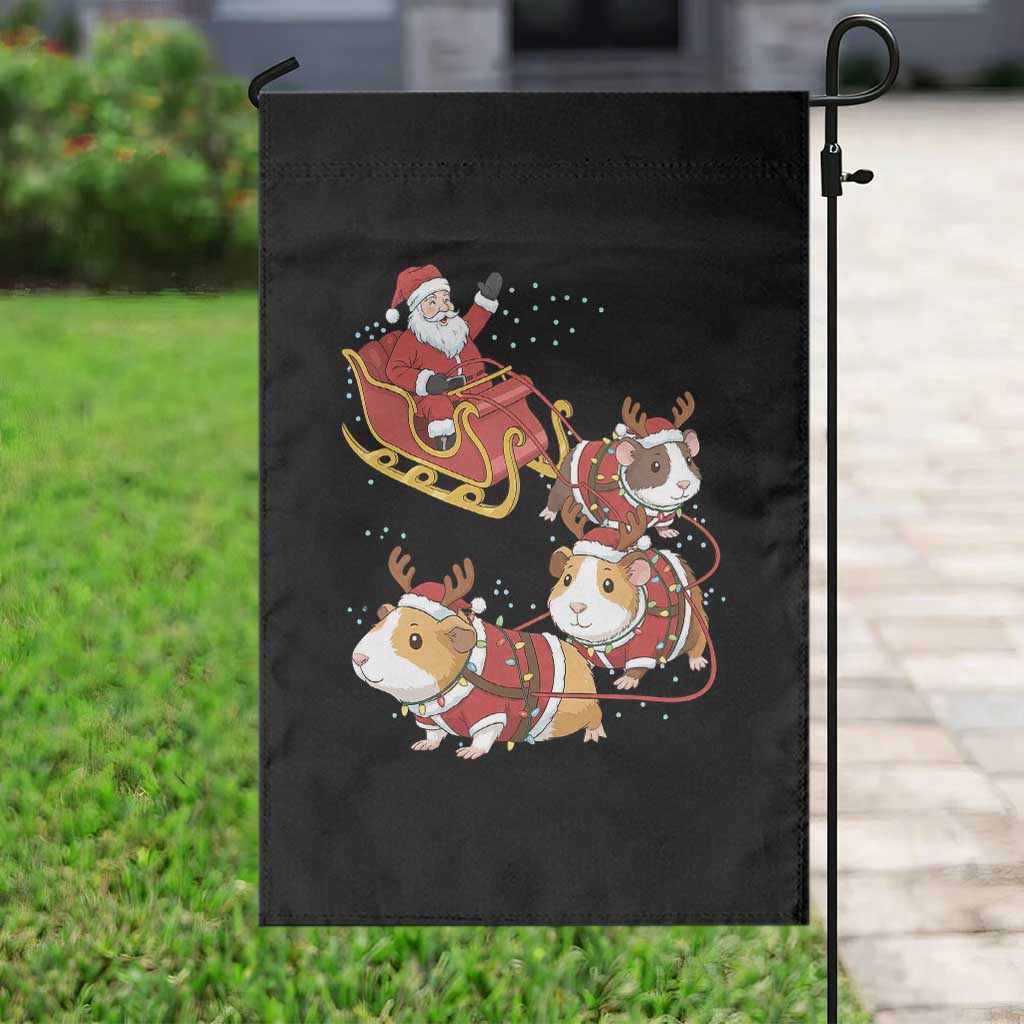 Funny Christmas Guinea Pig Lover Gift Garden Flag Santa Pig Sleigh Crew - Wonder Print Shop