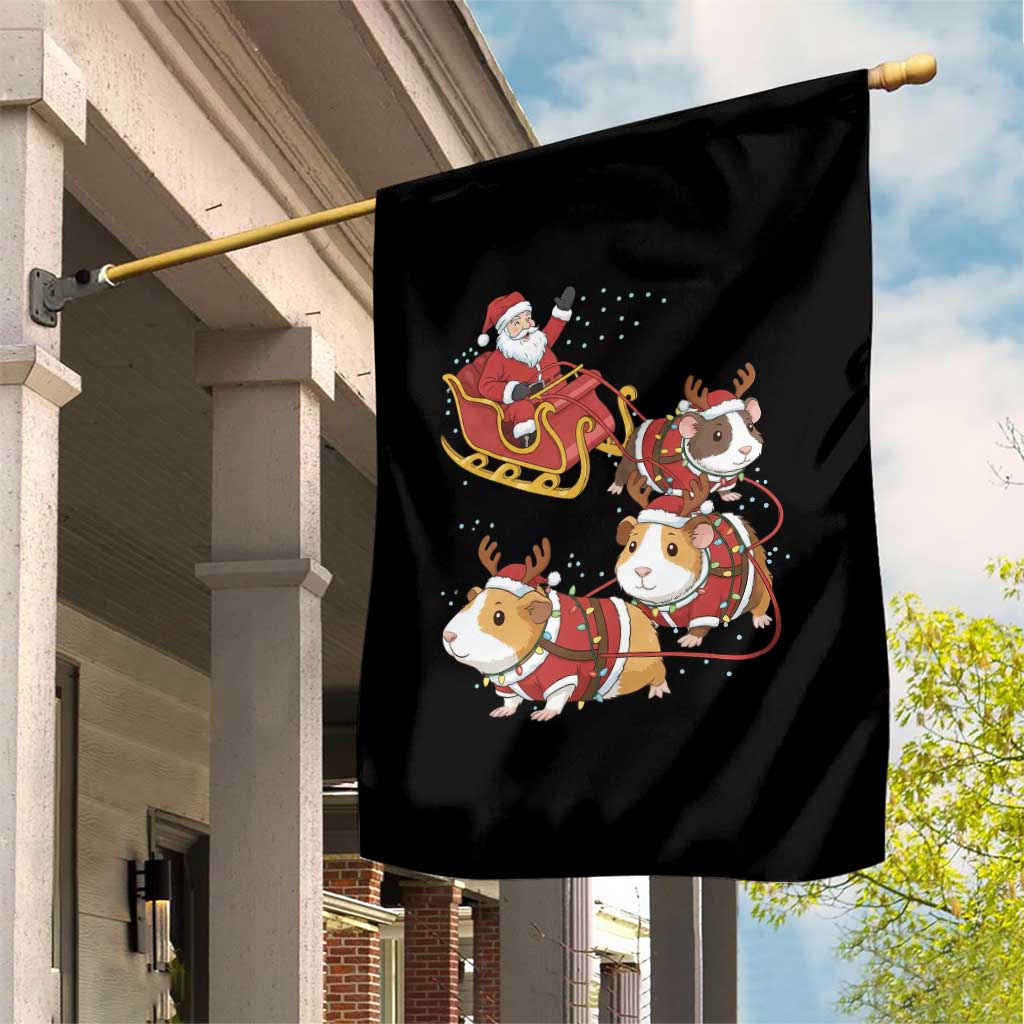 Funny Christmas Guinea Pig Lover Gift Garden Flag Santa Pig Sleigh Crew - Wonder Print Shop