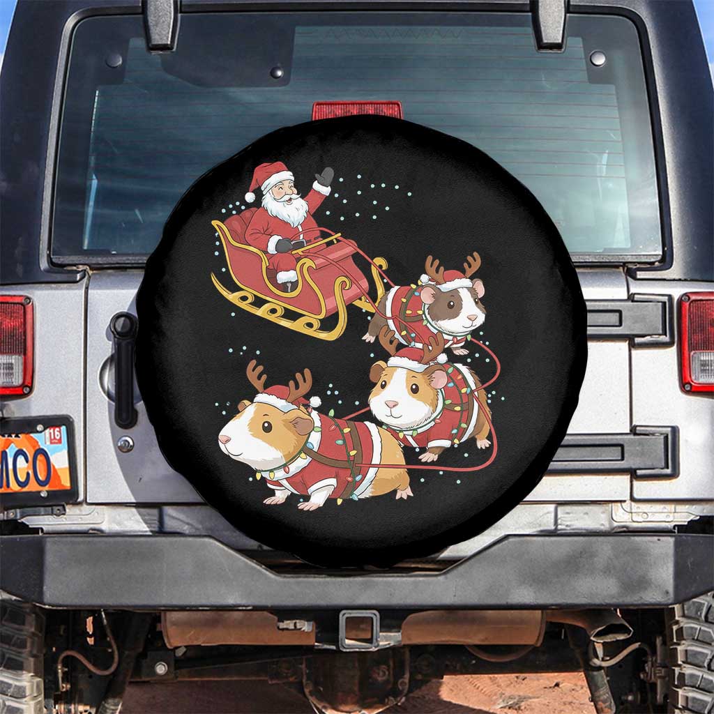 Funny Christmas Guinea Pig Lover Gift Spare Tire Cover Santa Pig Sleigh Crew - Wonder Print Shop