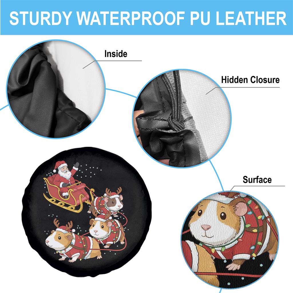 Funny Christmas Guinea Pig Lover Gift Spare Tire Cover Santa Pig Sleigh Crew - Wonder Print Shop