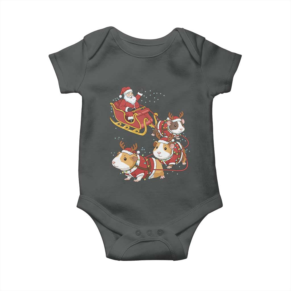 Funny Christmas Guinea Pig Lover Gift Baby Onesie Santa Pig Sleigh Crew - Wonder Print Shop