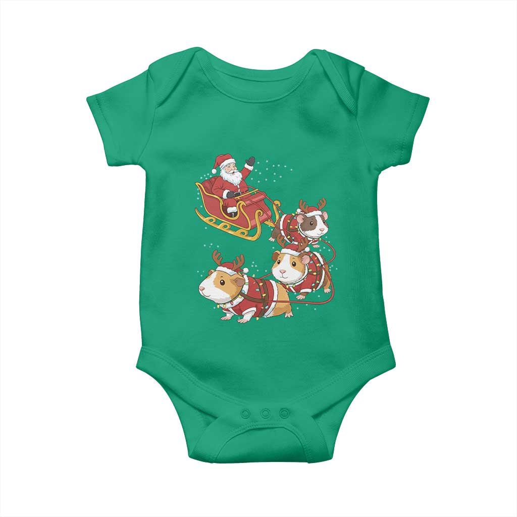 Funny Christmas Guinea Pig Lover Gift Baby Onesie Santa Pig Sleigh Crew - Wonder Print Shop