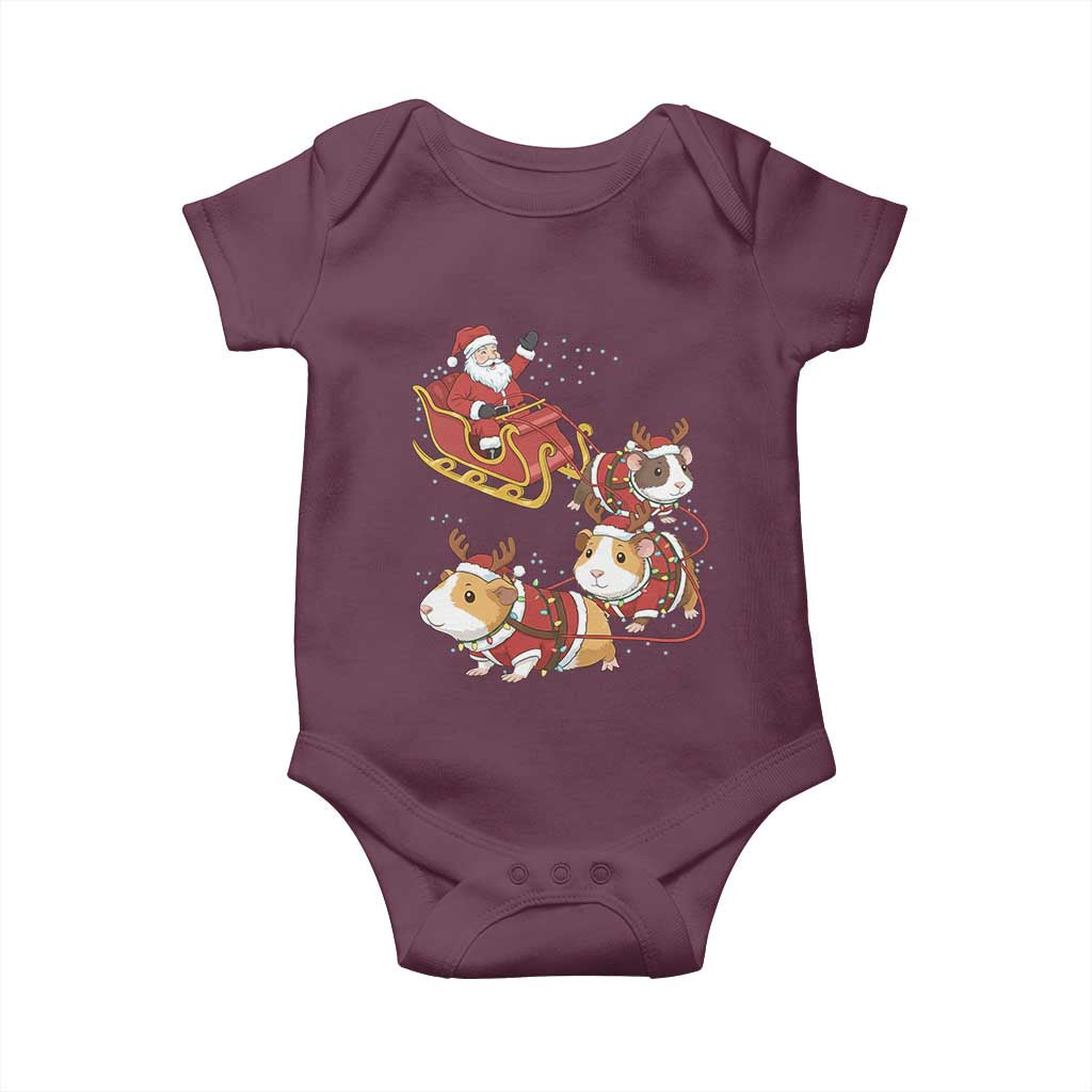 Funny Christmas Guinea Pig Lover Gift Baby Onesie Santa Pig Sleigh Crew - Wonder Print Shop