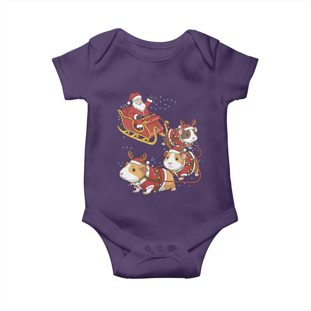 Funny Christmas Guinea Pig Lover Gift Baby Onesie Santa Pig Sleigh Crew - Wonder Print Shop