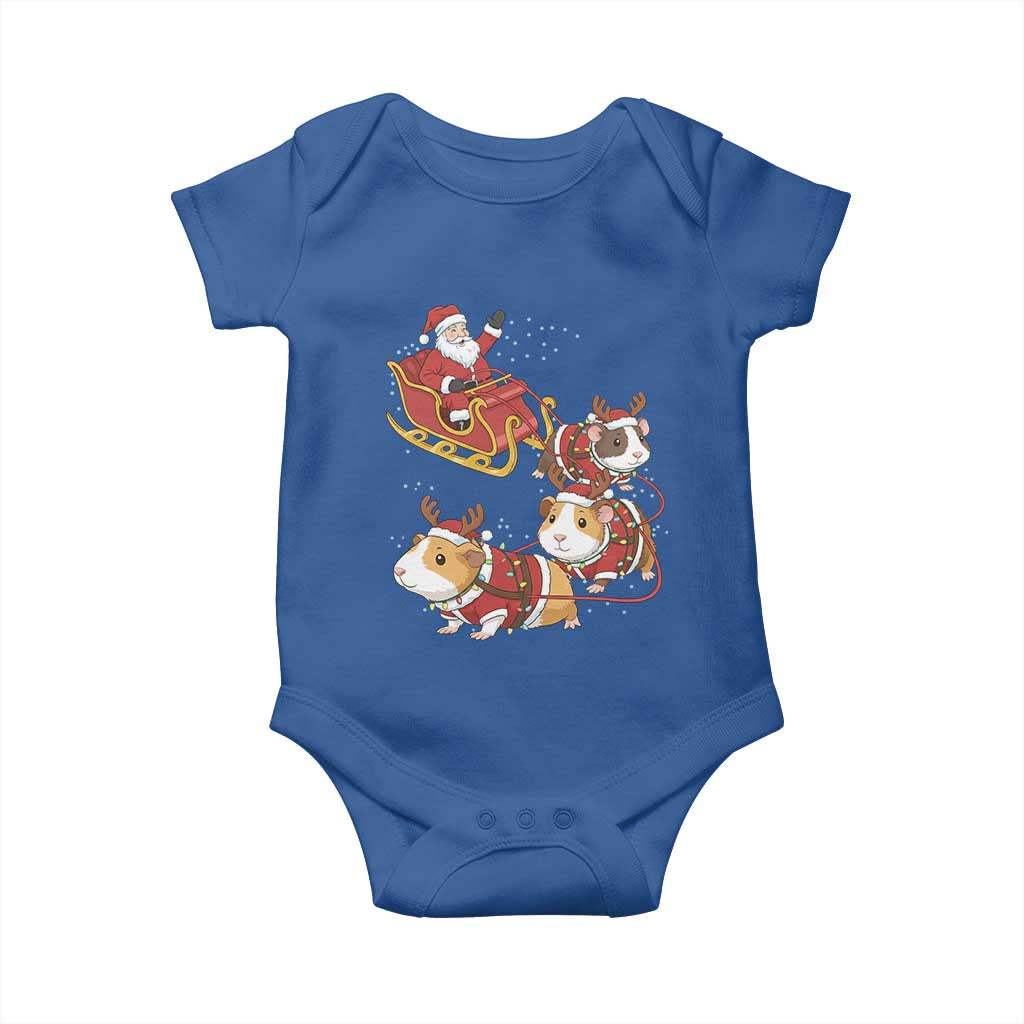 Funny Christmas Guinea Pig Lover Gift Baby Onesie Santa Pig Sleigh Crew - Wonder Print Shop