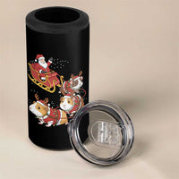 Funny Christmas Guinea Pig Lover Gift 4 in 1 Can Cooler Tumbler Santa Pig Sleigh Crew - Wonder Print Shop