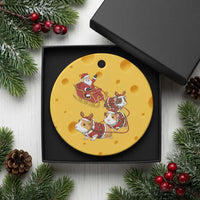 Funny Christmas Guinea Pig Lover Gift Ceramic Ornament Santa Pig Sleigh Crew - Wonder Print Shop