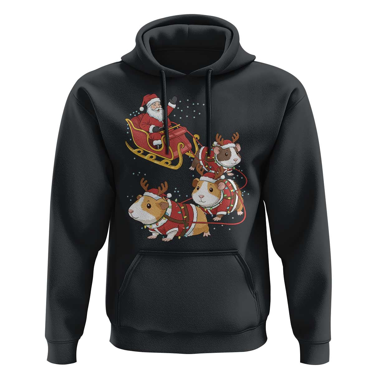 Funny Christmas Guinea Pig Lover Gift Hoodie Santa Pig Sleigh Crew - Wonder Print Shop