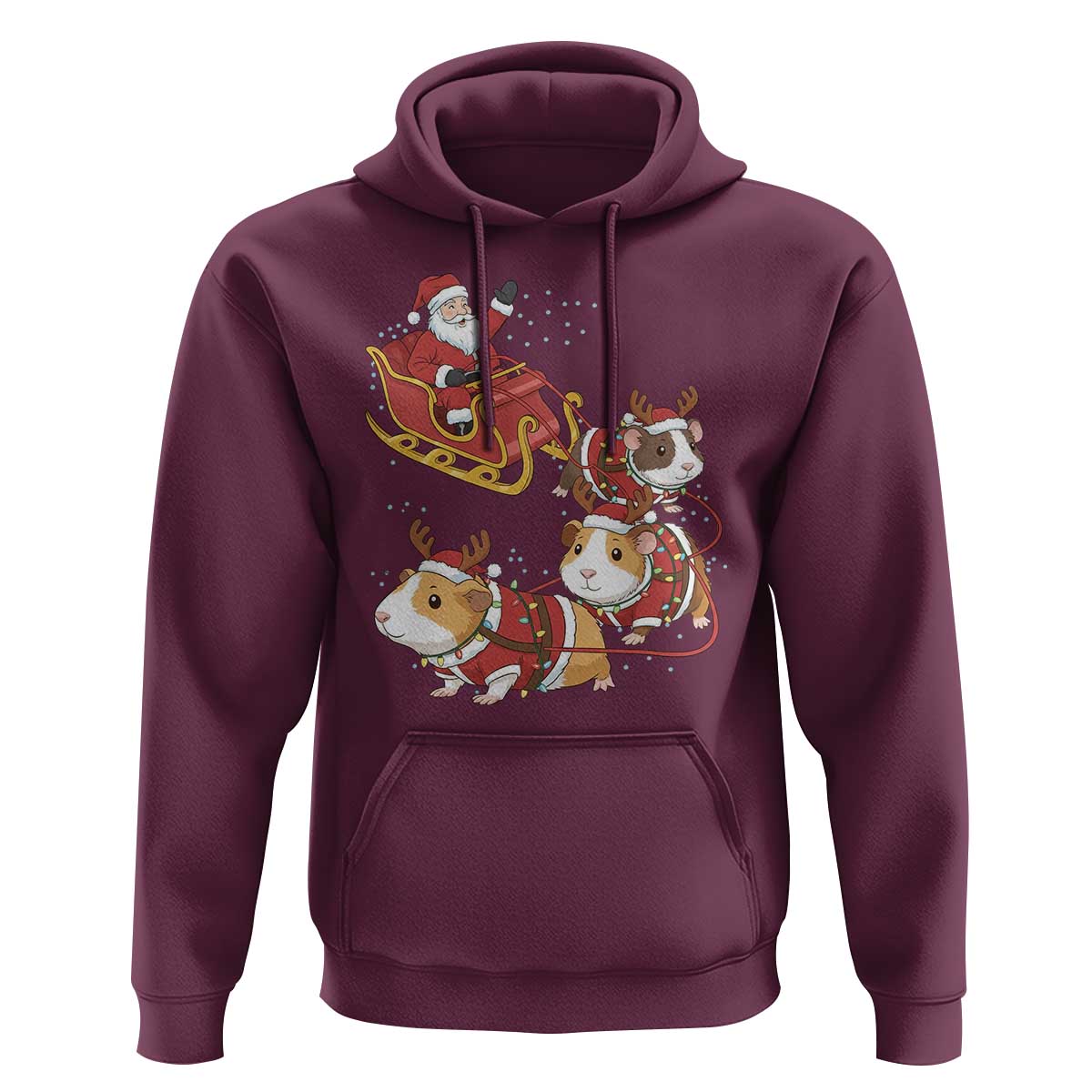 Funny Christmas Guinea Pig Lover Gift Hoodie Santa Pig Sleigh Crew - Wonder Print Shop