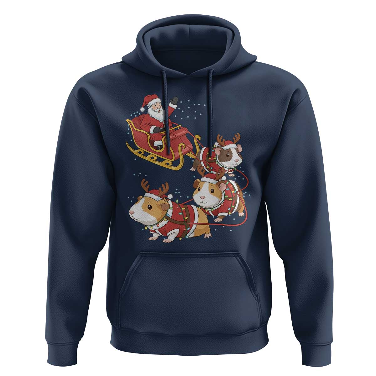 Funny Christmas Guinea Pig Lover Gift Hoodie Santa Pig Sleigh Crew - Wonder Print Shop