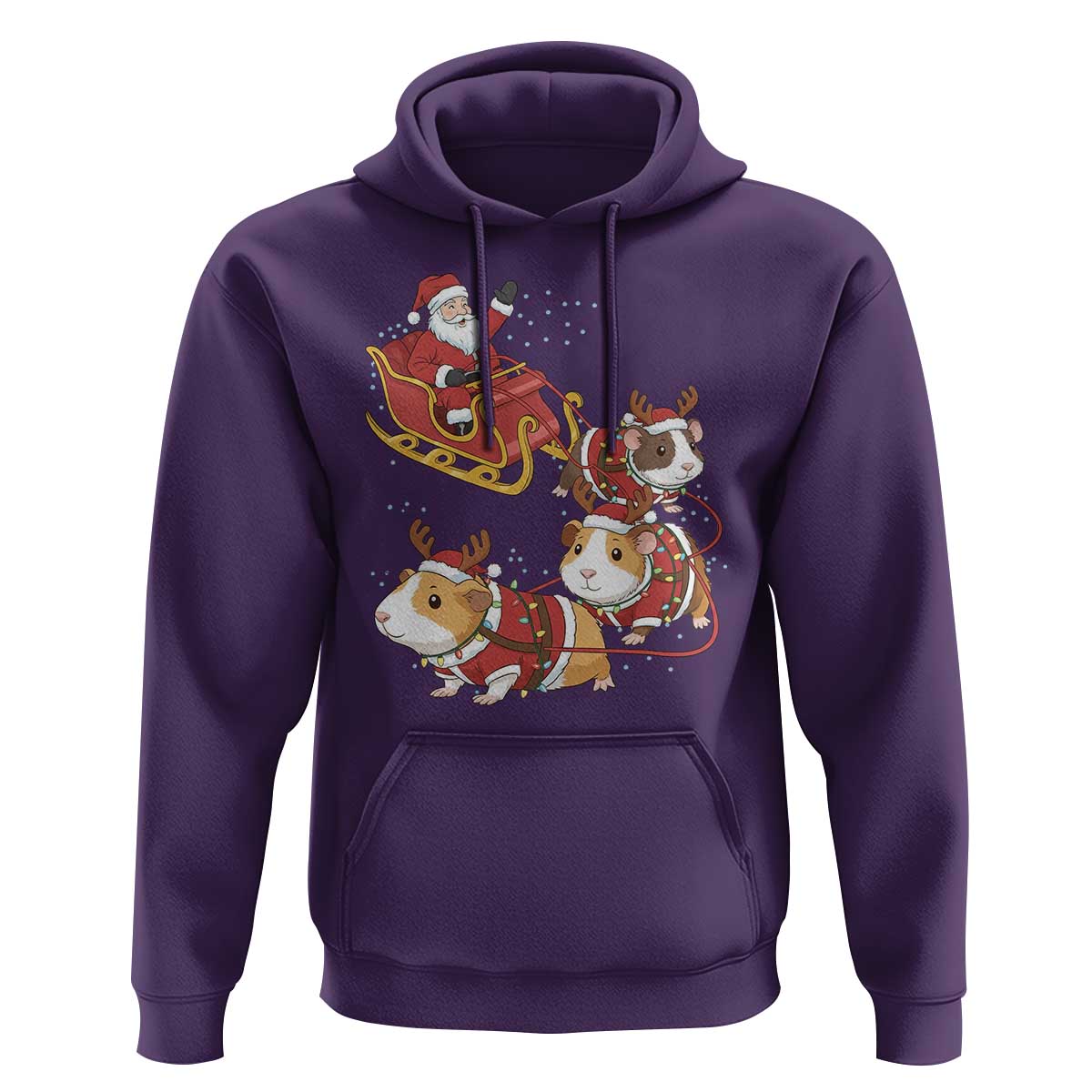 Funny Christmas Guinea Pig Lover Gift Hoodie Santa Pig Sleigh Crew - Wonder Print Shop