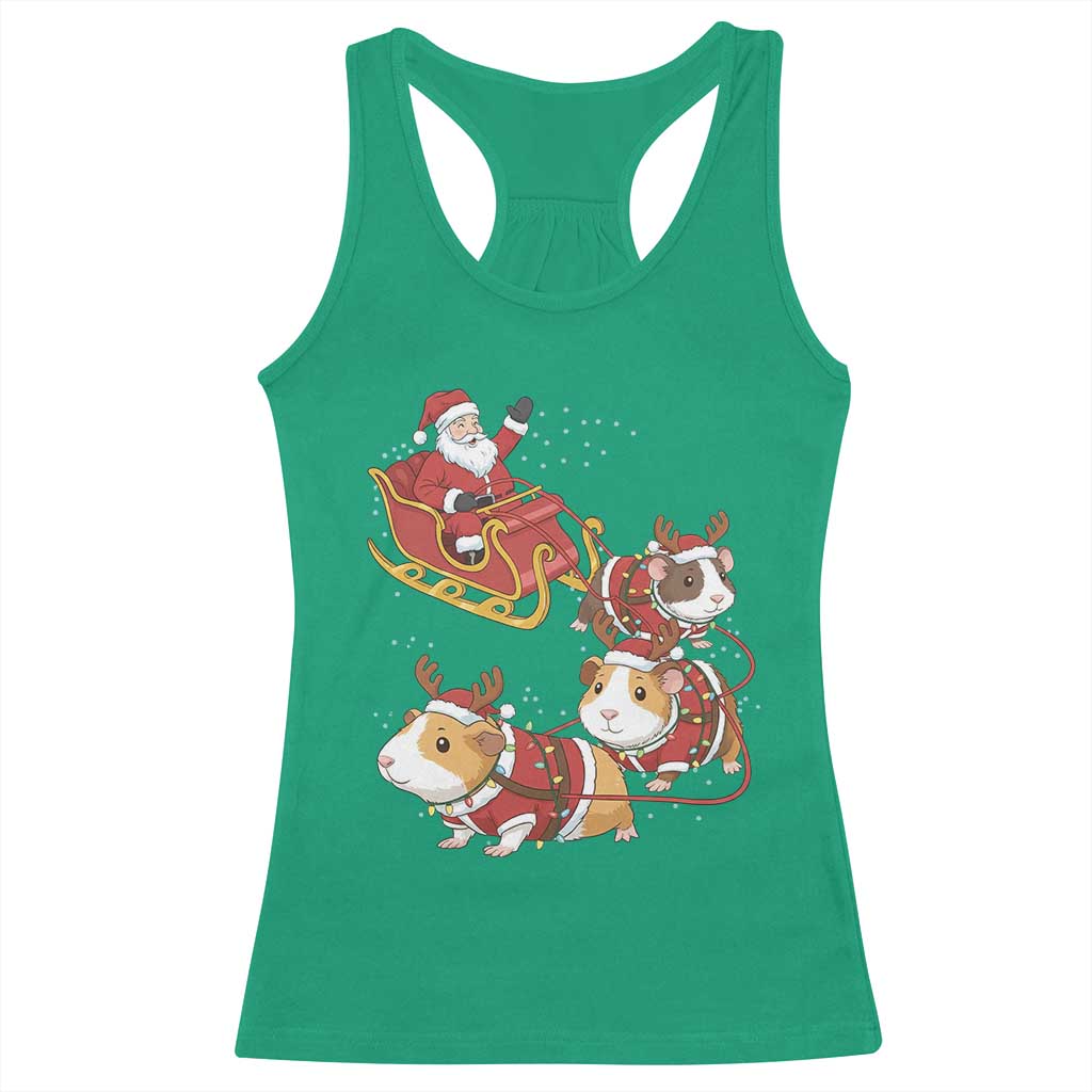Funny Christmas Guinea Pig Lover Gift Racerback Tank Top Santa Pig Sleigh Crew - Wonder Print Shop