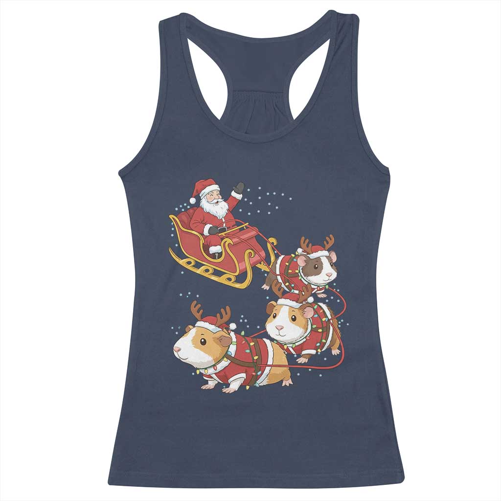 Funny Christmas Guinea Pig Lover Gift Racerback Tank Top Santa Pig Sleigh Crew - Wonder Print Shop