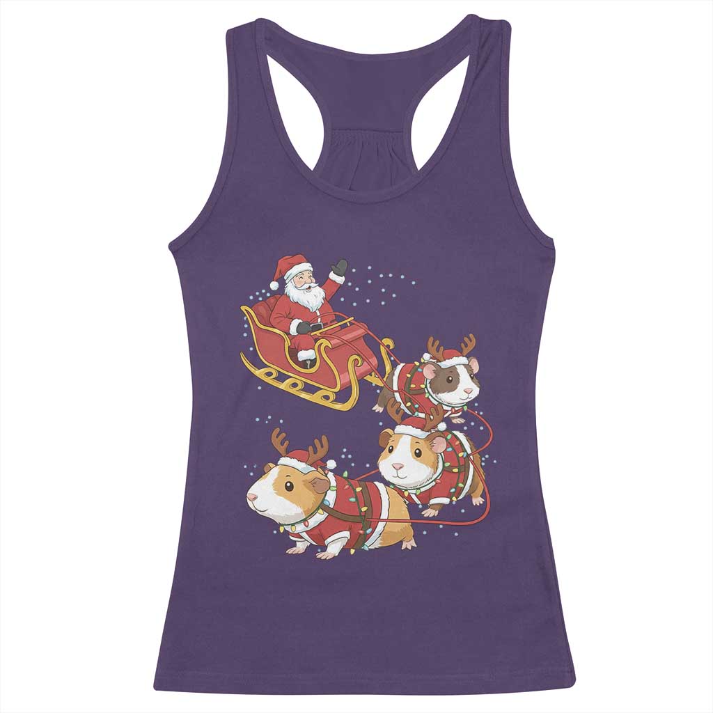 Funny Christmas Guinea Pig Lover Gift Racerback Tank Top Santa Pig Sleigh Crew - Wonder Print Shop