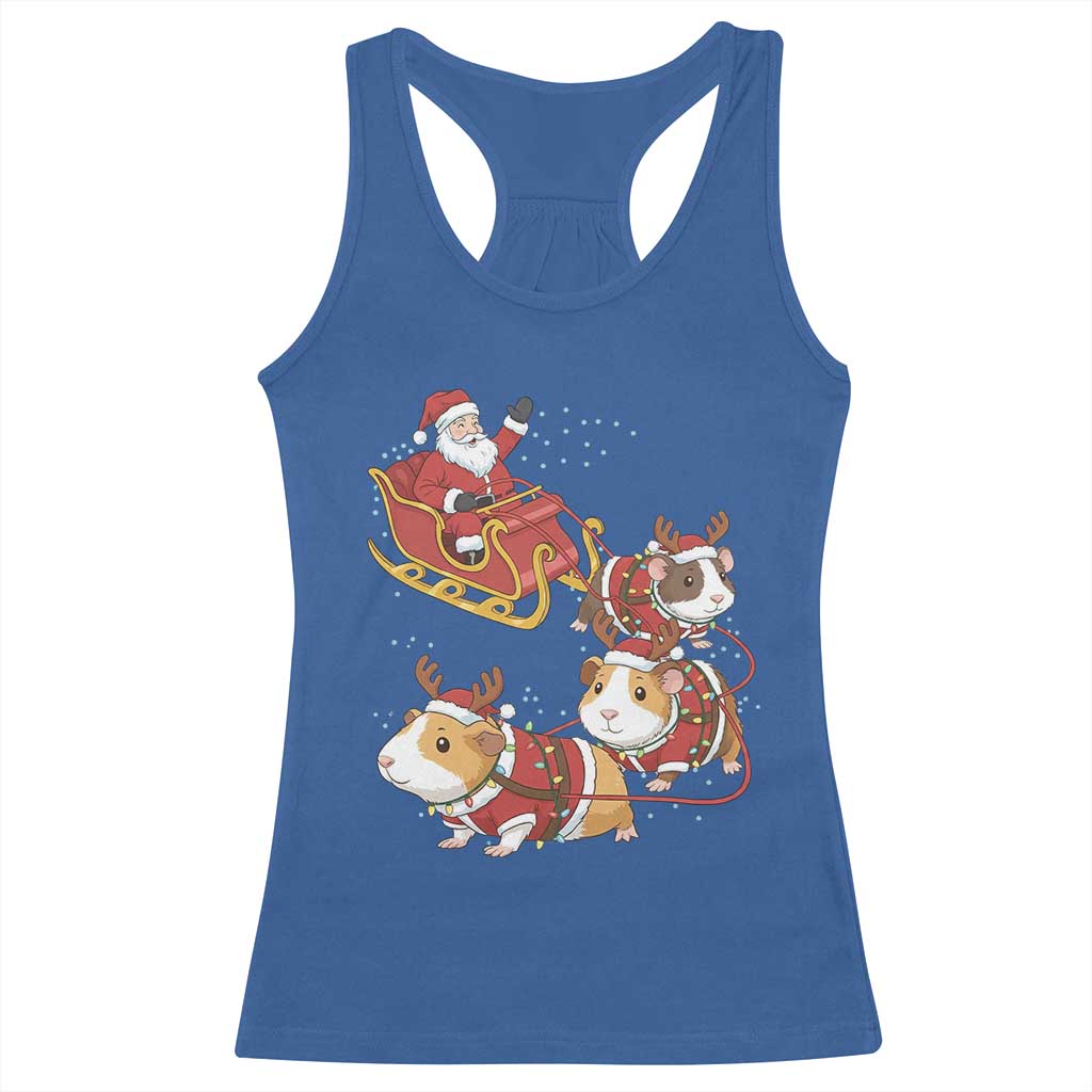 Funny Christmas Guinea Pig Lover Gift Racerback Tank Top Santa Pig Sleigh Crew - Wonder Print Shop