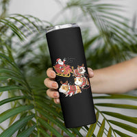 Funny Christmas Guinea Pig Lover Gift Skinny Tumbler Santa Pig Sleigh Crew - Wonder Print Shop