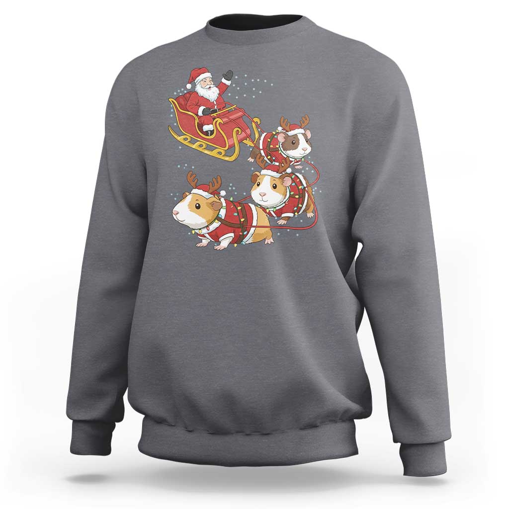 Funny Christmas Guinea Pig Lover Gift Sweatshirt Santa Pig Sleigh Crew - Wonder Print Shop