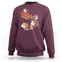 Funny Christmas Guinea Pig Lover Gift Sweatshirt Santa Pig Sleigh Crew - Wonder Print Shop