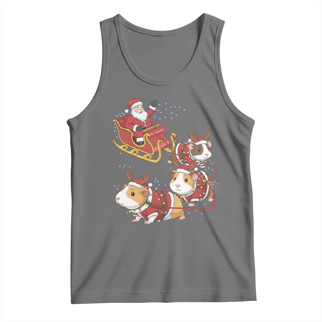 Funny Christmas Guinea Pig Lover Gift Tank Top Santa Pig Sleigh Crew - Wonder Print Shop