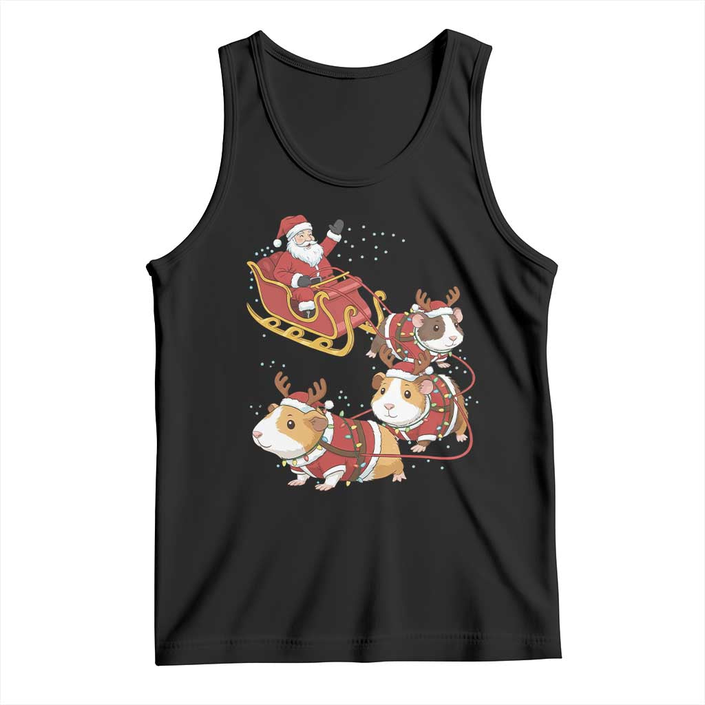 Funny Christmas Guinea Pig Lover Gift Tank Top Santa Pig Sleigh Crew - Wonder Print Shop