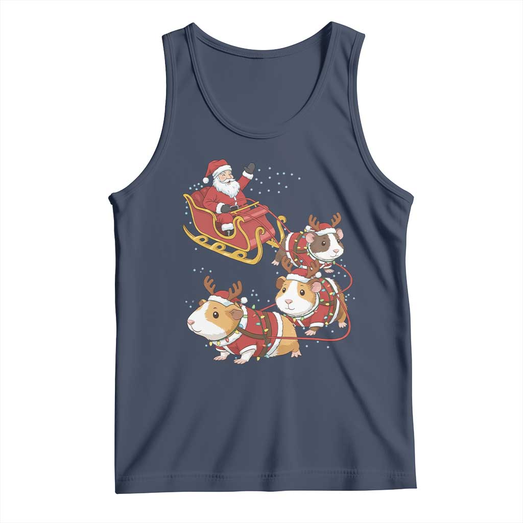Funny Christmas Guinea Pig Lover Gift Tank Top Santa Pig Sleigh Crew - Wonder Print Shop