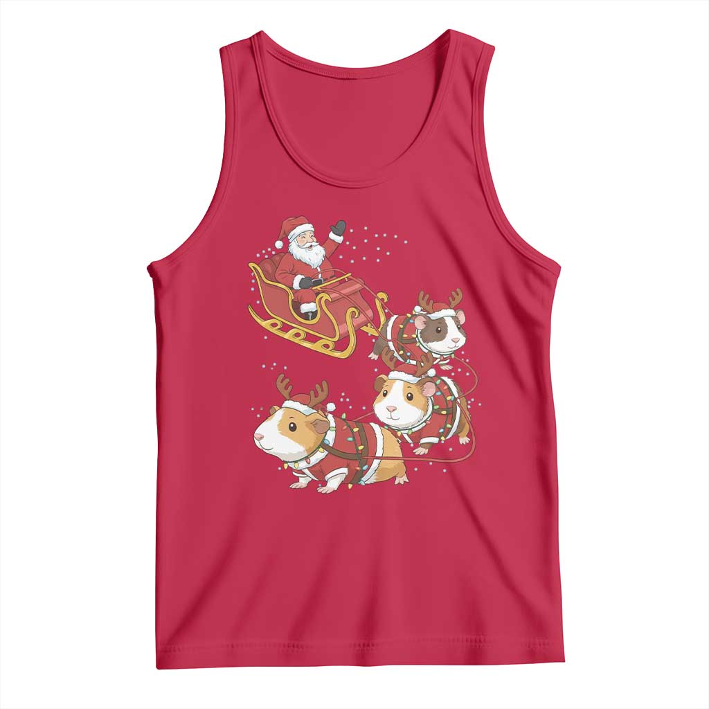 Funny Christmas Guinea Pig Lover Gift Tank Top Santa Pig Sleigh Crew - Wonder Print Shop