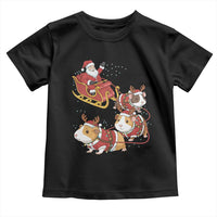 Funny Christmas Guinea Pig Lover Gift Toddler T Shirt Santa Pig Sleigh Crew - Wonder Print Shop